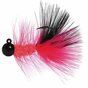 Hawken Fishing Woolly Bugger Jig Steelhead/Salmon Jig - Black/Pink/Red, 1/8oz