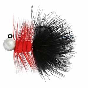 Hawken Fishing Woolly Bugger Jig Steelhead/Salmon Jig - White/Black/Red, 1/8oz