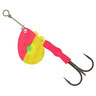 Simon 3.5 Colorado Blade Inline Spinner - Fluorescent Pink/Chartreuse with Green Dot on Gold - Fluorescent Pink/Chartreuse with Green Dot on Gold 3.5