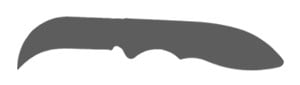 Hawksbill knife blade shape