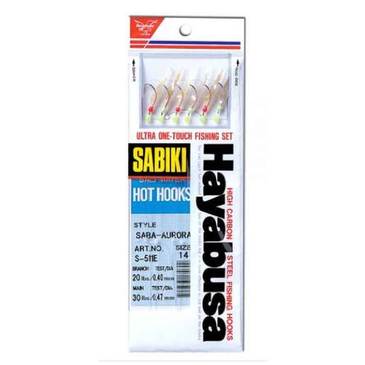 Haybusa Sabiki Mackerel Fish Skin Lure Rig - Translucent 12