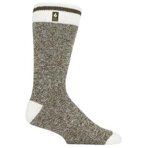 Heat Holders Men's Cream Block Twist LITE Casual Socks - Forest Green - L