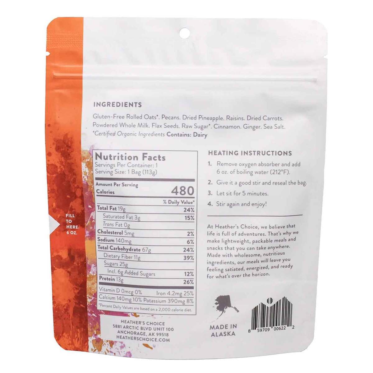 Heather's Choice Morning Glory Oatmeal - 1 Serving Heather's Choice Morning Glory Oatmeal - 1 Serving