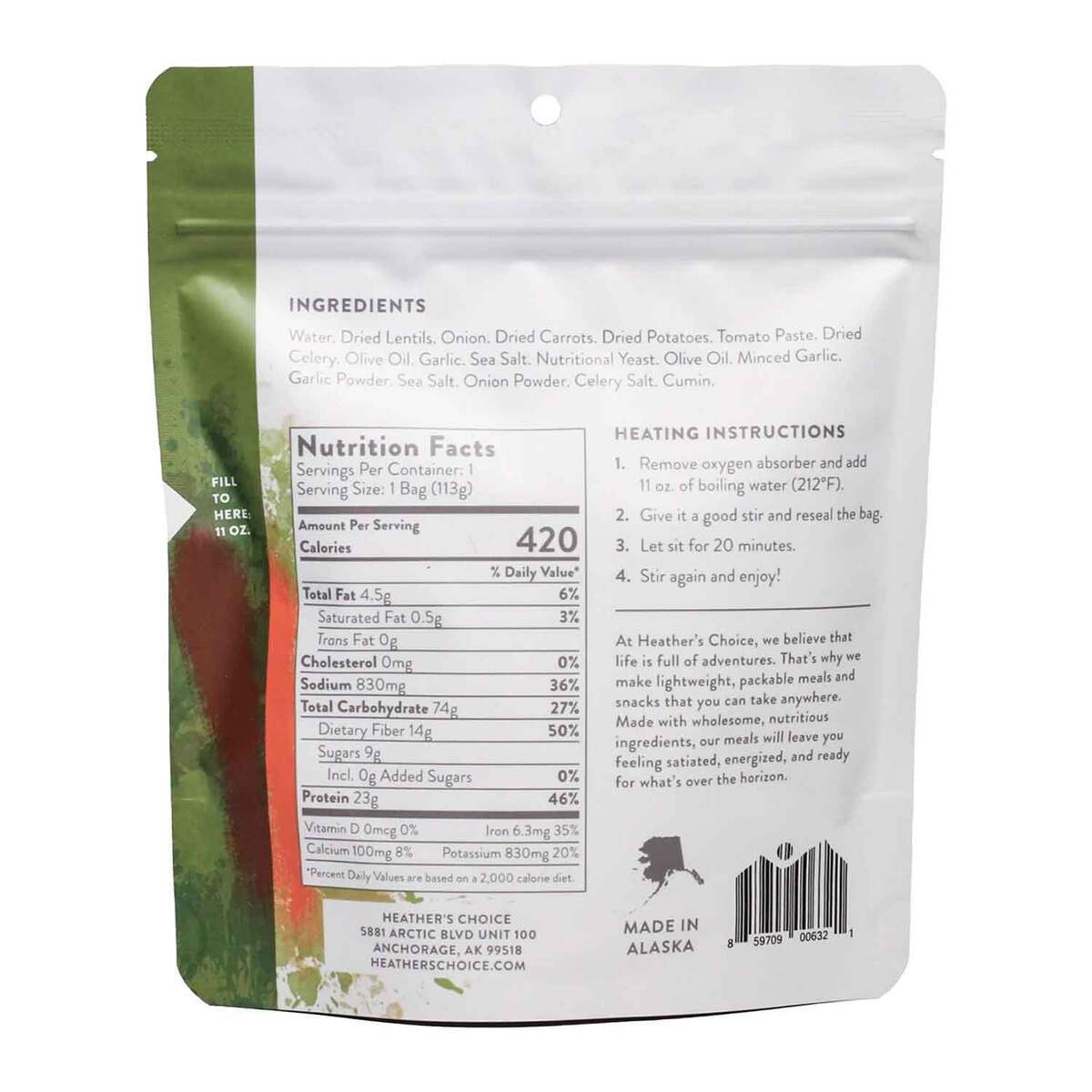 Heather's Choice Vegetable Lentil Soup - 1 Serving Heather's Choice Vegetable Lentil Soup - 1 Serving