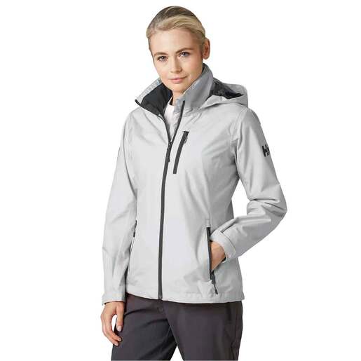 Helly Hansen Women's Crew Hooded Mid Layer Waterproof Casual Rain Jacket - Grey L - Helly Hansen