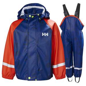 Helly Hansen Youth Bergen Aop Waterproof Rainset - Catalina Blue - 3T