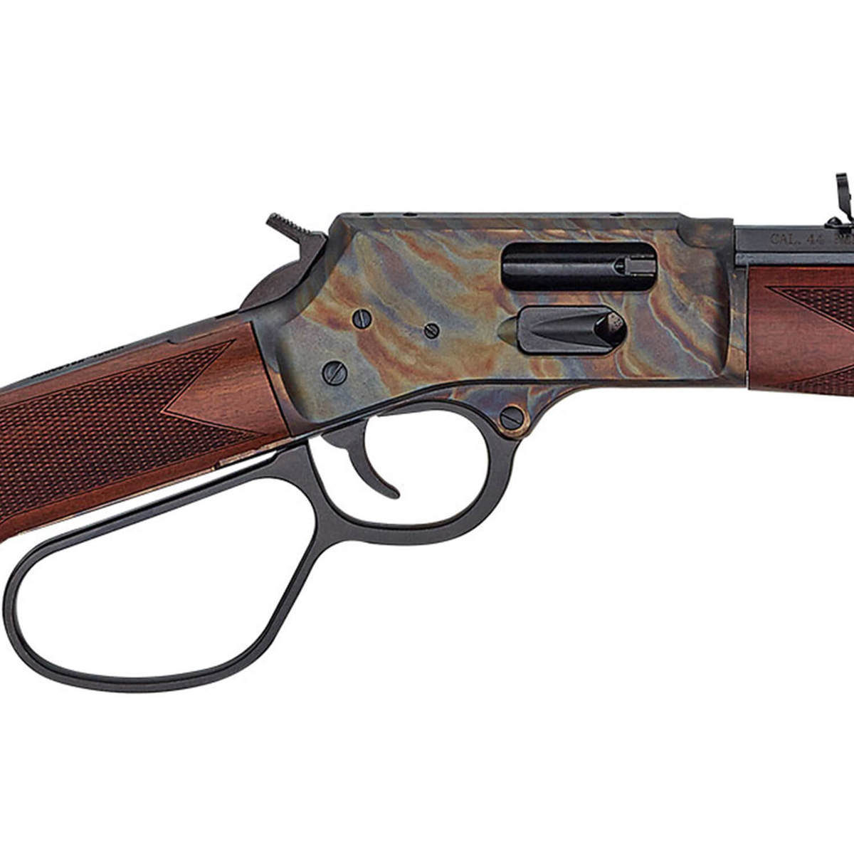 Henry Big Boy Color Case Hardened Carbine Side Gate Blued/Walnut Lever Action Rifle - 357 Magnum - 16.5in - Black/Wood/Color Case Henry Big Boy Color Case Hardened Carbine Side Gate Blued/Walnut Lever Action Rifle - 357 Magnum - 16.5in - Black/Wood/Color Case