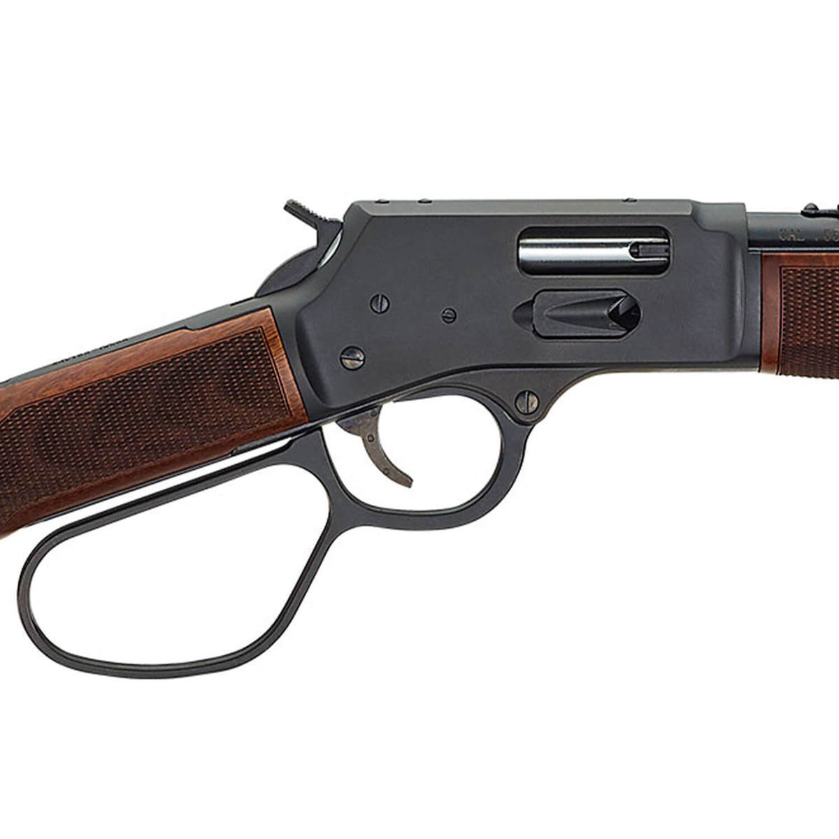 Henry Big Boy Steel Carbine Side Gate Blued/Walnut Lever Action Rifle - 357 Magnum - 16.5in - Black/Wood Henry Big Boy Steel Carbine Side Gate Blued/Walnut Lever Action Rifle - 357 Magnum - 16.5in - Black/Wood