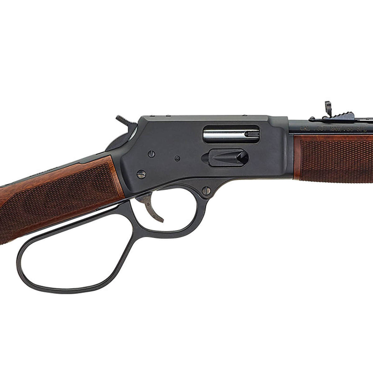 Henry Big Boy Steel Carbine Side Gate Blued/Walnut Lever Action Rifle - 45 (Long) Colt - 16.5in - Black/Wood Henry Big Boy Steel Carbine Side Gate Blued/Walnut Lever Action Rifle - 45 (Long) Colt - 16.5in - Black/Wood