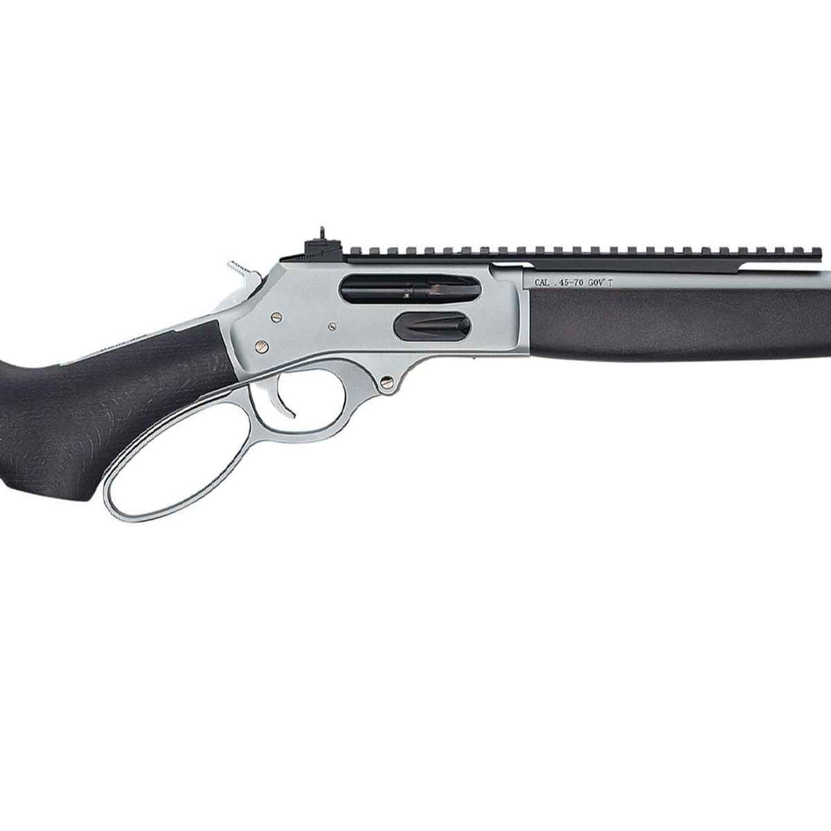 Henry All Weather Side Gate Satin Hard Chrome Lever Action Rifle - 45-70 Government - 18.43in - Black Henry All Weather Side Gate Satin Hard Chrome Lever Action Rifle - 45-70 Government - 18.43in - Black