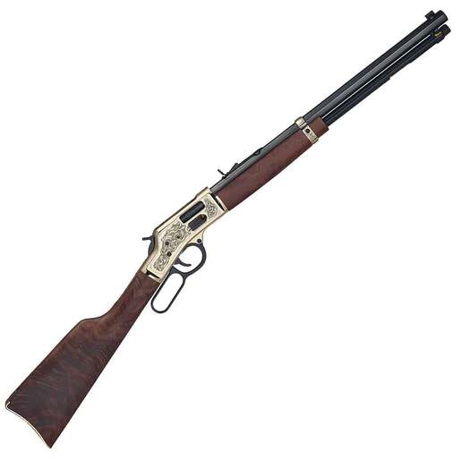 Henry Big Boy Brass Side Gate 357 Magnum Deluxe Engraved Edition Polished Hardened Brass Lever Action Rifle – 20in – Brown