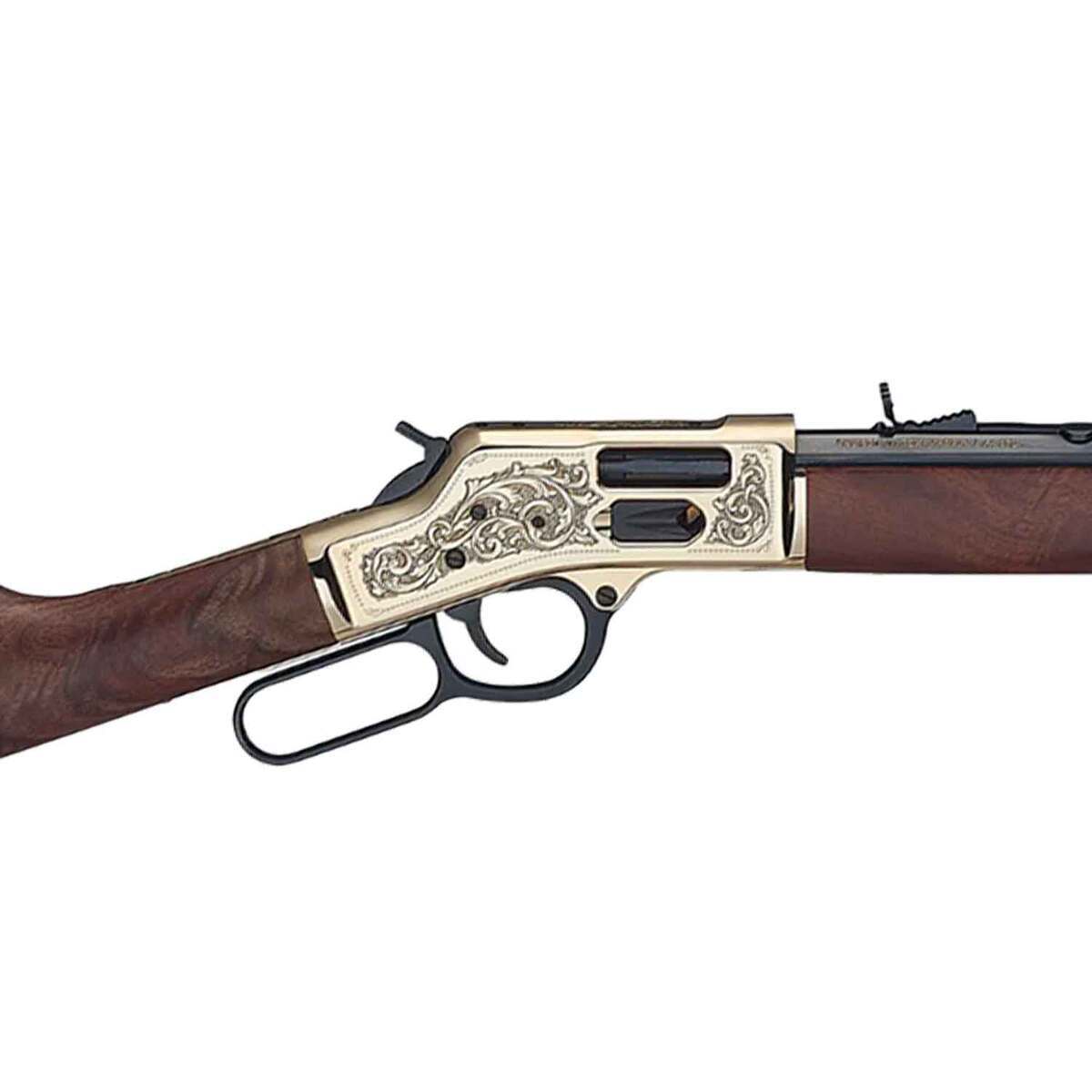 Henry Big Boy Brass Side Gate 357 Magnum Deluxe Engraved Edition Polished Hardened Brass Lever Action Rifle - 20in - Brown Henry Big Boy Brass Side Gate 357 Magnum Deluxe Engraved Edition Polished Hardened Brass Lever Action Rifle - 20in - Brown