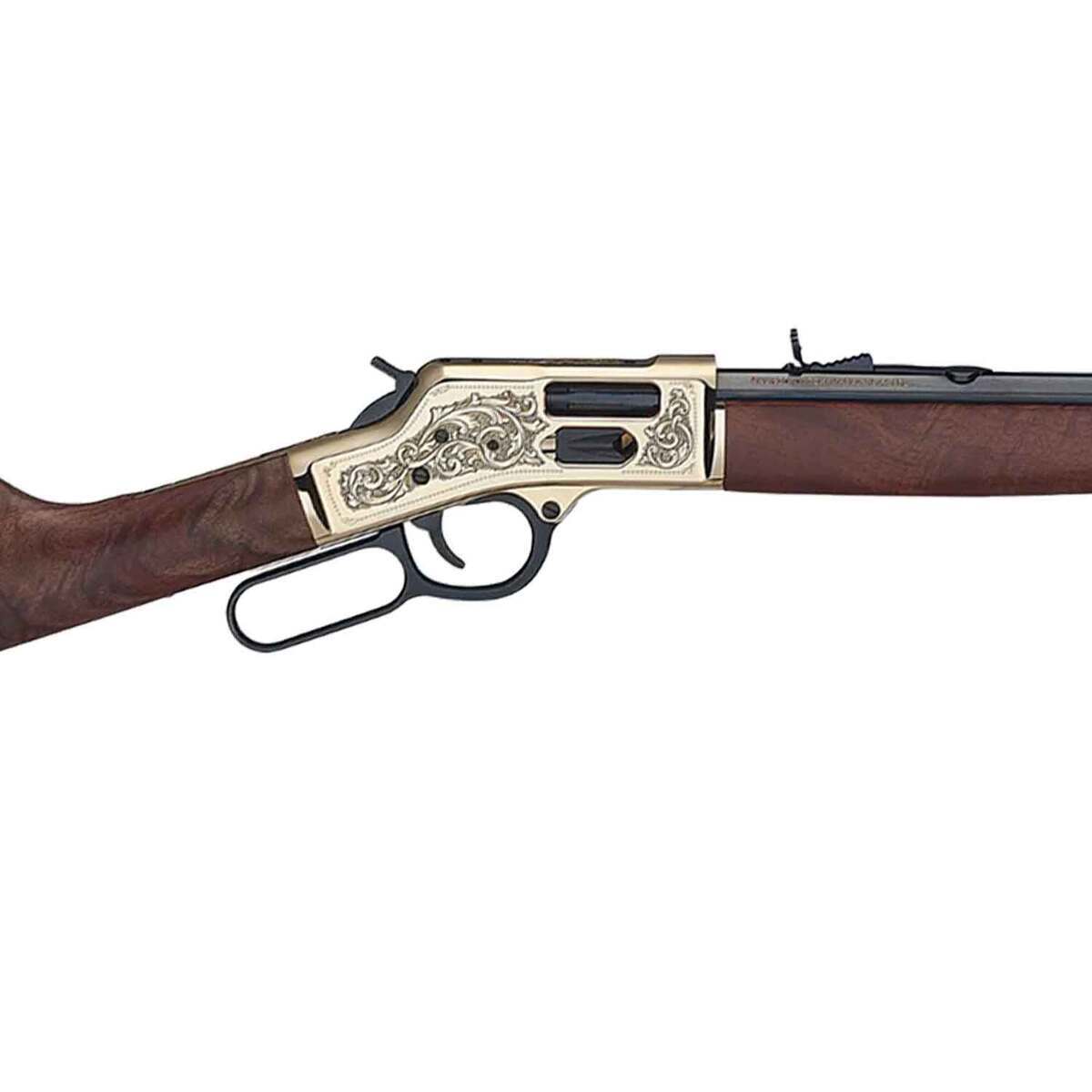 Henry Big Boy Brass Side Gate 44 Magnum Deluxe Engraved Edition Polished Hardened Brass Lever Action Rifle - 20in - Brown Henry Big Boy Brass Side Gate 44 Magnum Deluxe Engraved Edition Polished Hardened Brass Lever Action Rifle - 20in - Brown