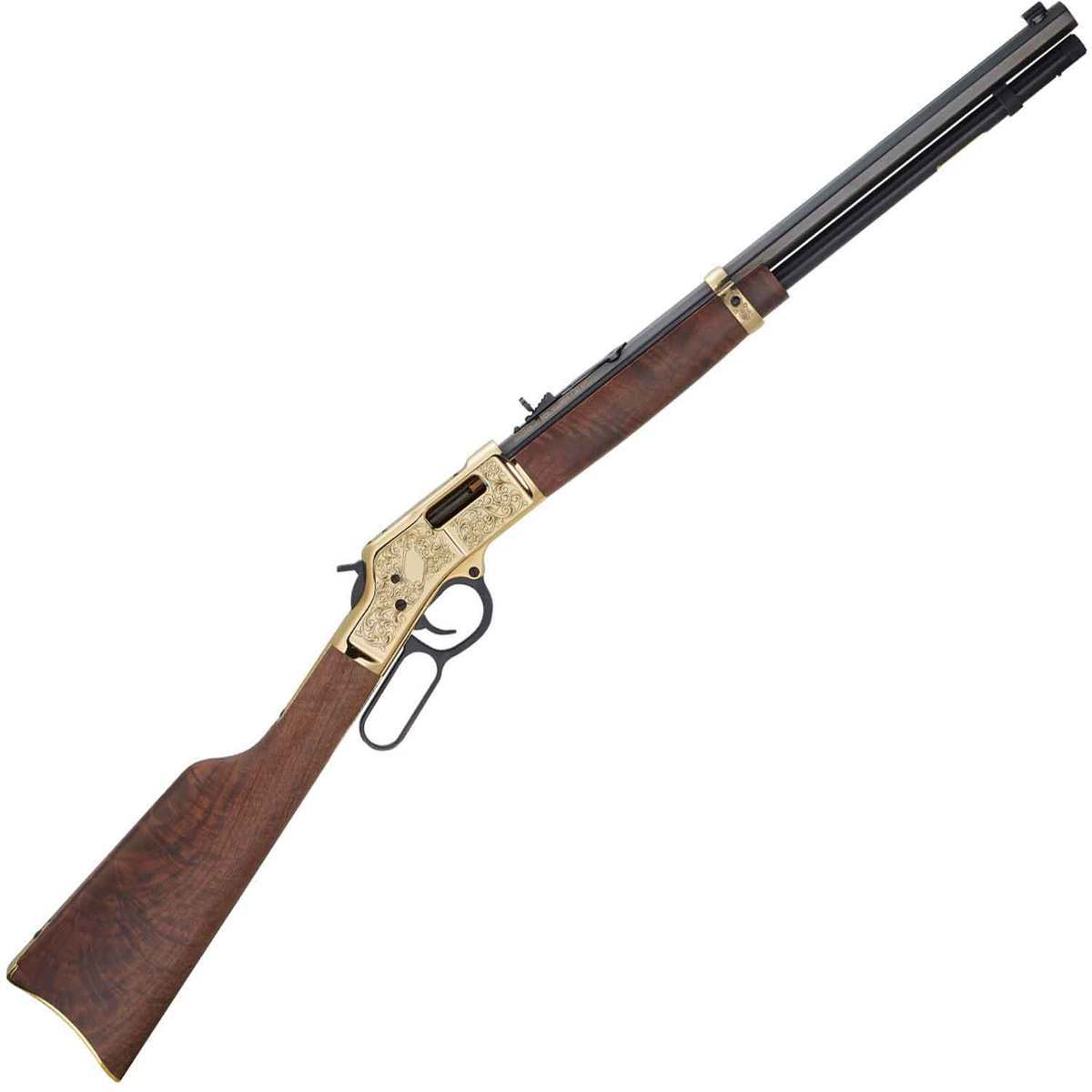 Henry Big Boy Deluxe 3rd Edition Engraved Brasslite Receiver/Blued Barrel Lever Action Rifle - 45 (Long) Colt- 20in - Brown Henry Big Boy Deluxe 3rd Edition Engraved Brasslite Receiver/Blued Barrel Lever Action Rifle - 45 (Long) Colt- 20in - Brown