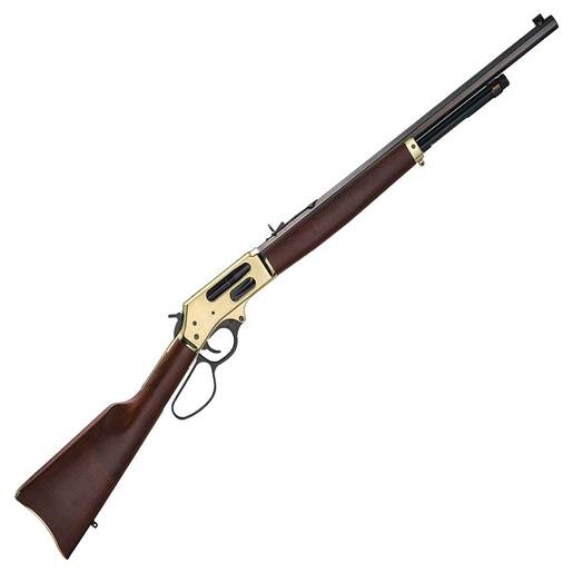 Henry Brass Lever Action Side Gate 45-70 Government Polished Hardened Brass Lever Action Rifle – 22in – Brown