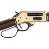 Henry Brass Lever Action Side Gate Polished Hardened Brass Lever Action Rifle - 45-70 Government - 22in - Brown