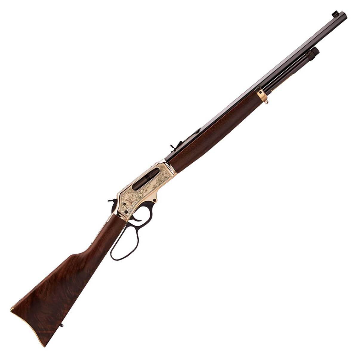 Henry Brass Wildlife Edition Side Gate Polished Hardened Brass Lever Action Rifle - 45-70 Government - 22in - Brown Henry Brass Wildlife Edition Side Gate Polished Hardened Brass Lever Action Rifle - 45-70 Government - 22in - Brown