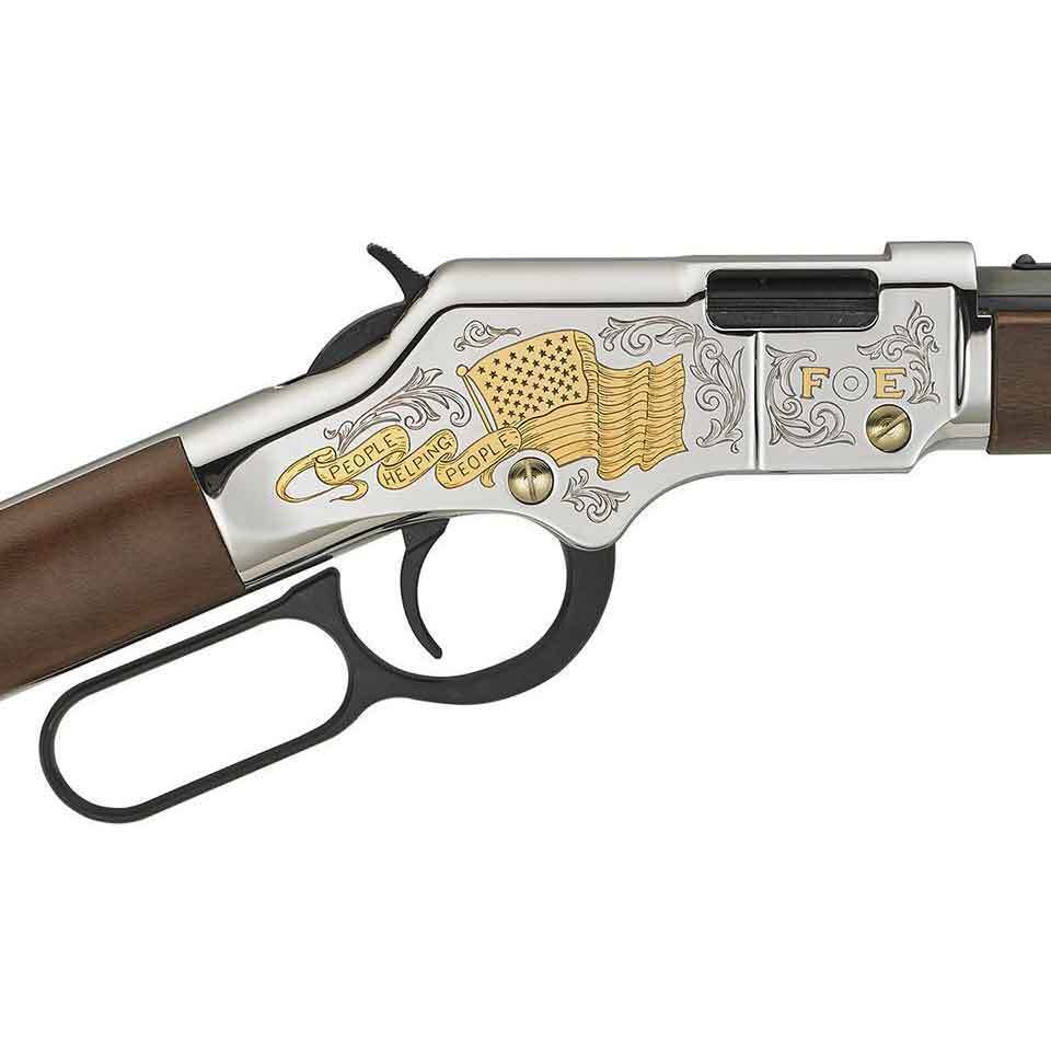 Henry Fraternal Order of Eagles Tribute Edition Blued Lever Action Rifle - 22 Long Rifle - 20in - Brown Henry Fraternal Order of Eagles Tribute Edition Blued Lever Action Rifle - 22 Long Rifle - 20in - Brown