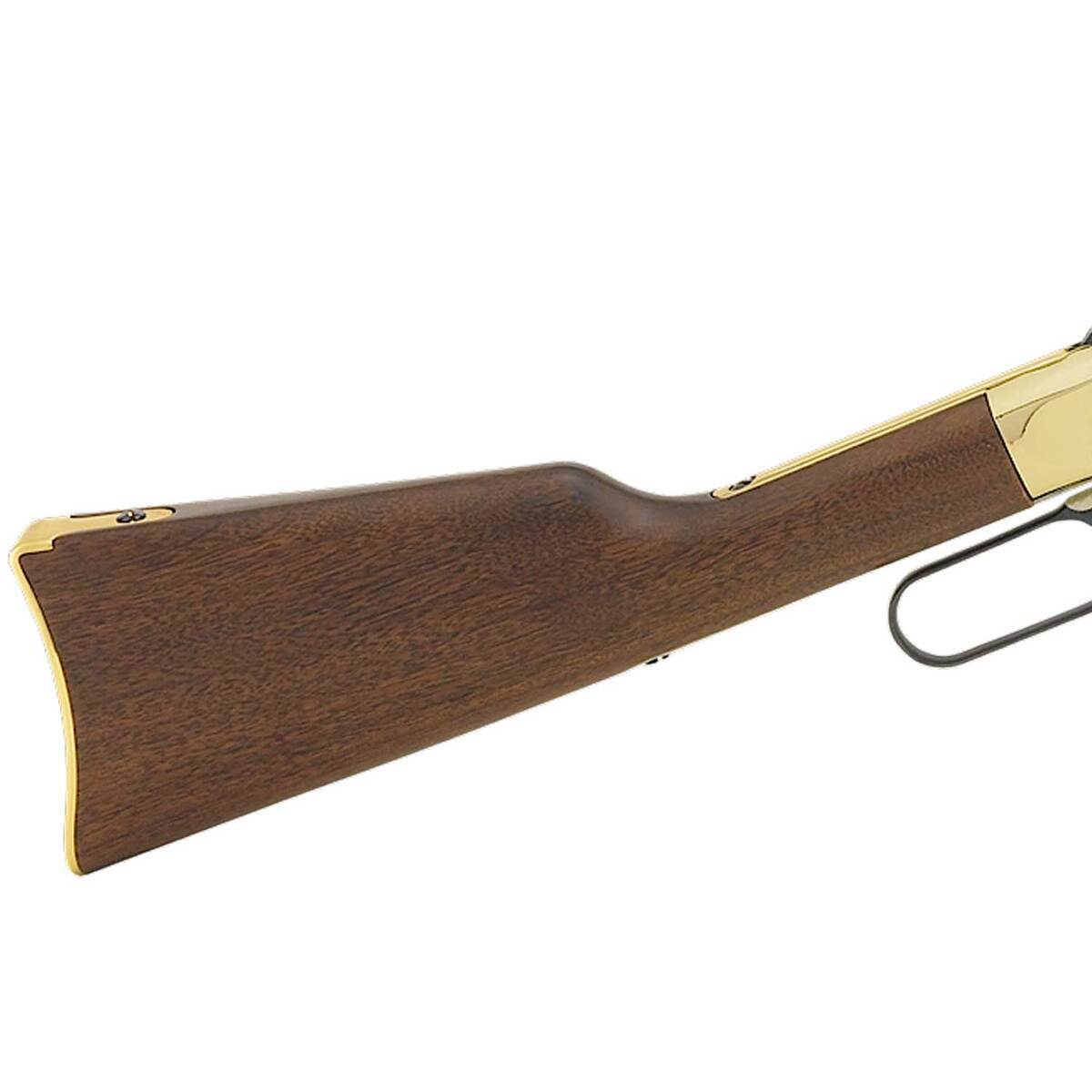 Henry Golden Boy Compact Polished Brass/Blued Lever Action Rifle - 22 Long Rifle - 16.25in - Brown Henry Golden Boy Compact Polished Brass/Blued Lever Action Rifle - 22 Long Rifle - 16.25in - Brown
