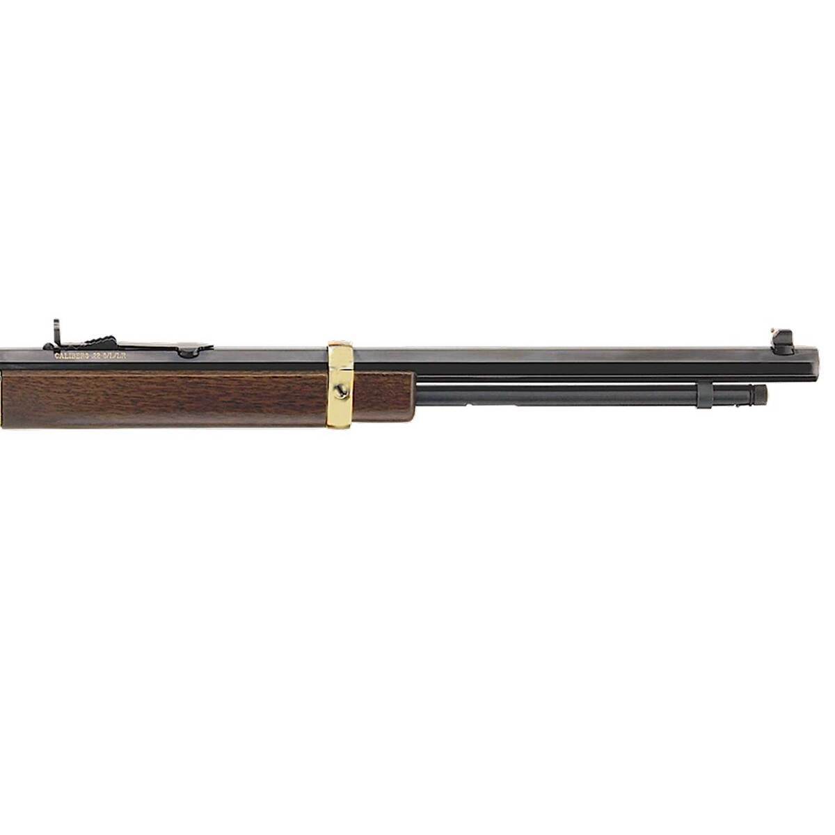 Henry Golden Boy Compact Polished Brass/Blued Lever Action Rifle - 22 Long Rifle - 16.25in - Brown Henry Golden Boy Compact Polished Brass/Blued Lever Action Rifle - 22 Long Rifle - 16.25in - Brown