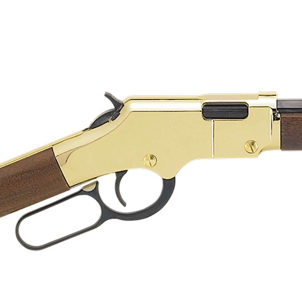 Henry Golden Boy Compact Polished Brass/Blued Lever Action Rifle - 22 Long Rifle - 16.25in - Brown Henry Golden Boy Compact Polished Brass/Blued Lever Action Rifle - 22 Long Rifle - 16.25in - Brown