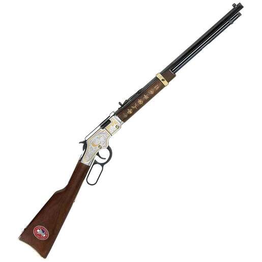 Henry Golden Boy Eagle Scout Tribute Edition 22 Long Rifle Blued Lever Action Rifle - 16+1 Rounds - Brown image