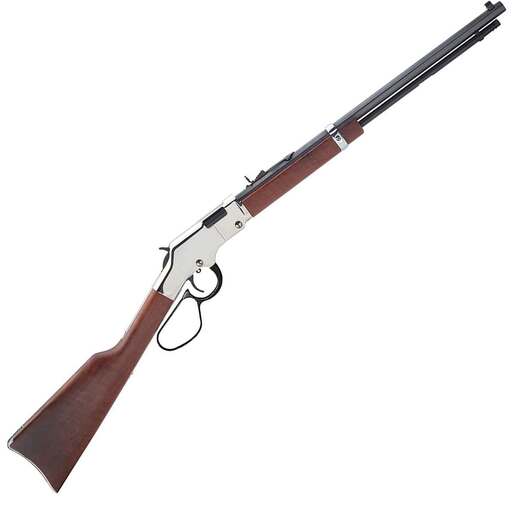 Henry Golden Boy Silver Large Loop 22 Short Nickel Plated/American Walnut Lever Action Rifle – 20in – Brown