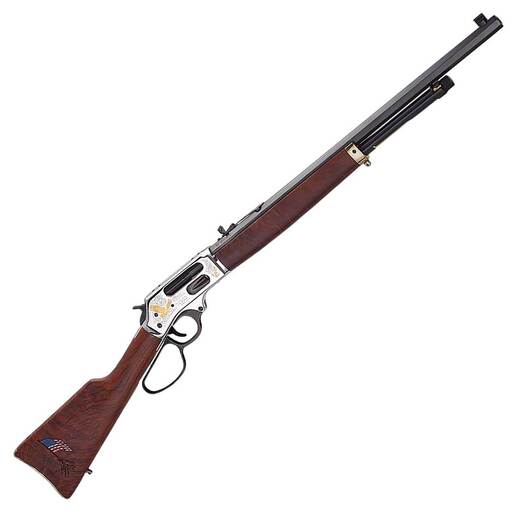 Henry H10 Spirit of the Corps 250th Anniversary Tribute Edition 45-70 Government Polished Nickel Plated/Walnut Lever Action Rifle - 22in - Brown
