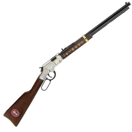 Henry H4 Golden Boy Eagle Scout Tribute 2nd Edition 22 Long Rifle Nickel Plated/Walnut Lever Action Rifle - 20in - Brown