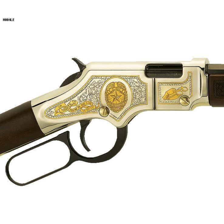 Henry Golden Boy Law Enforcement Tribute Edition Lever Action Rifle - 22 Long Rifle - 20in - Brown Henry Golden Boy Law Enforcement Tribute Edition Lever Action Rifle - 22 Long Rifle - 20in - Brown