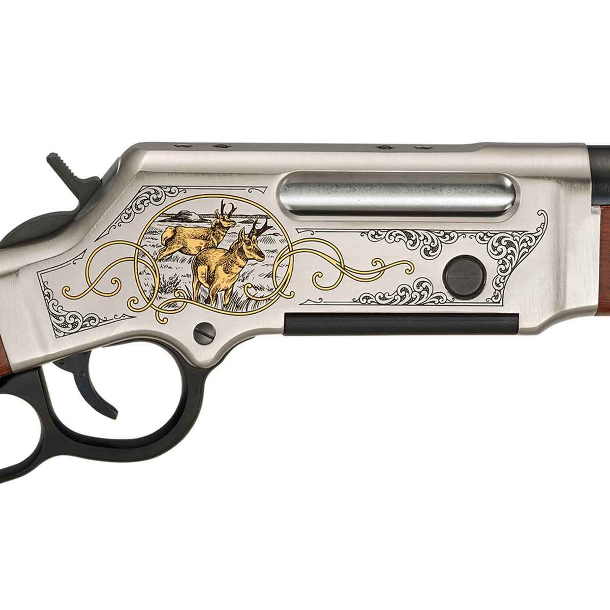 Henry Long Ranger Antelope Wildlife Edition Nickel Plated Lever Action ...