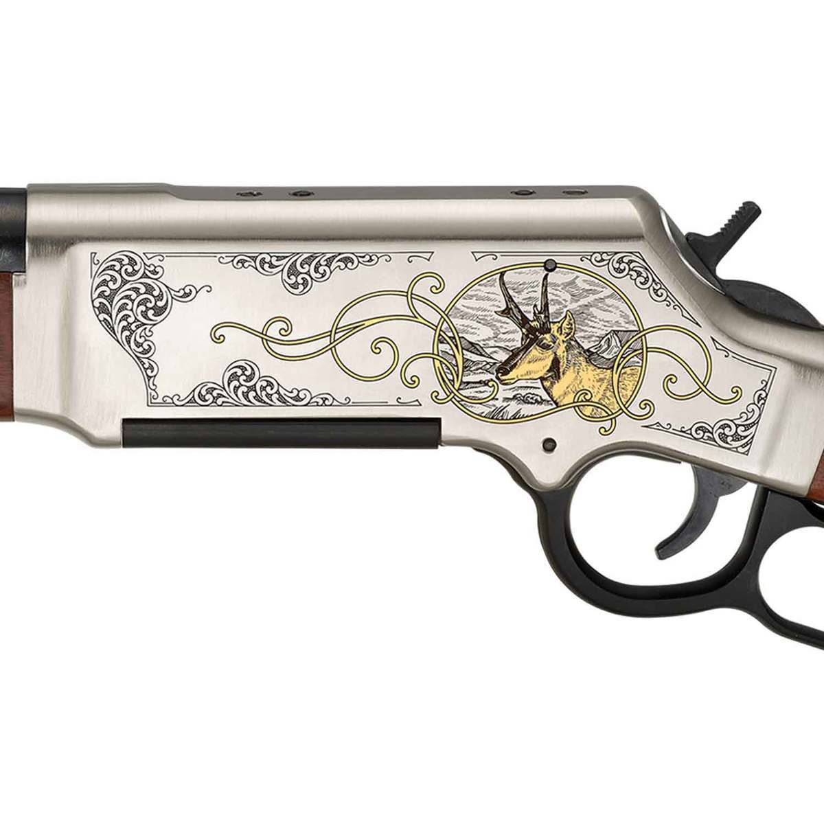Henry Long Ranger Antelope Wildlife Edition 243 Winchester Nickel ...