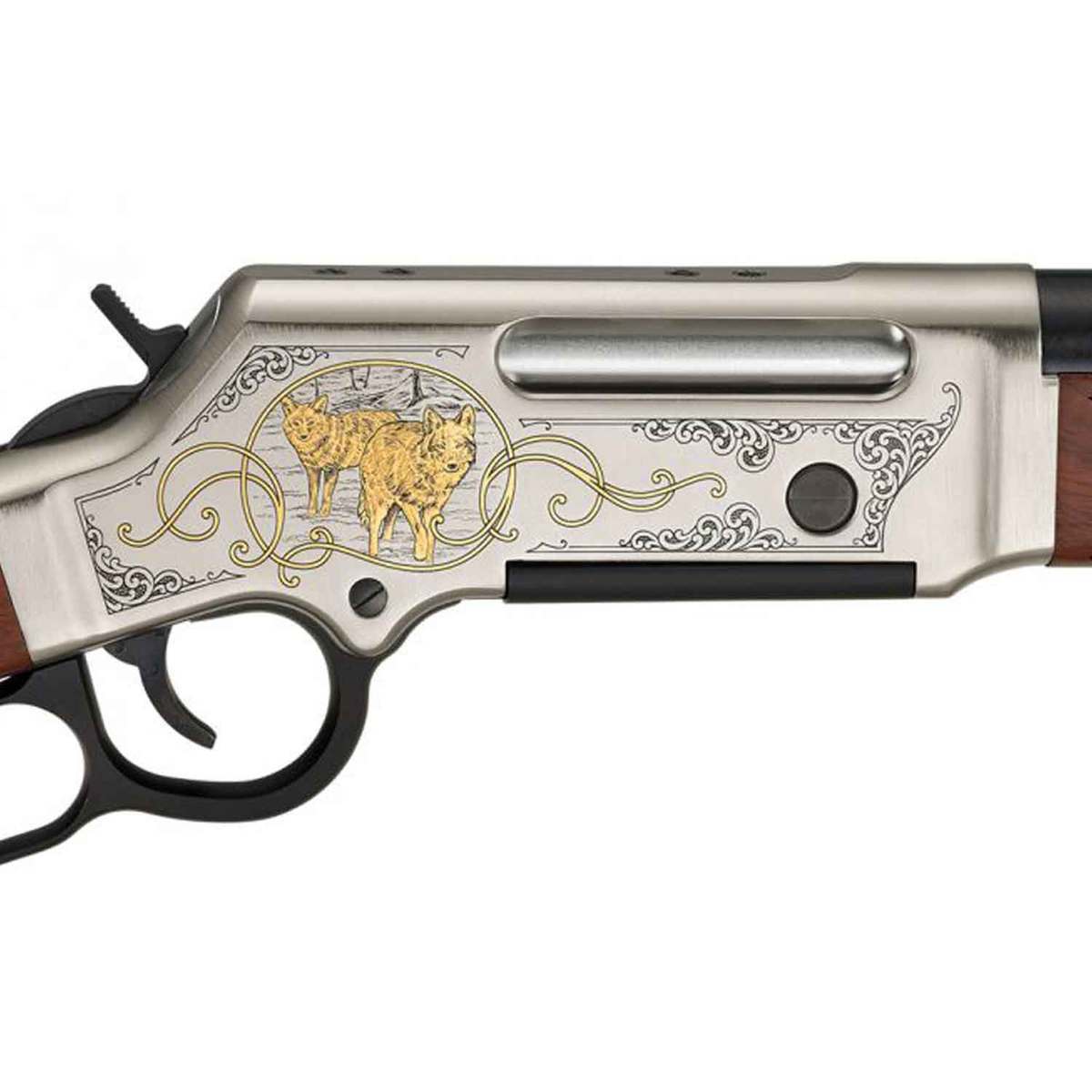 Henry Long Ranger Wildlife Coyote Edition Nickel Plated Lever Action Rifle - 223 Remington Henry Long Ranger Wildlife Coyote Edition Nickel Plated Lever Action Rifle - 223 Remington