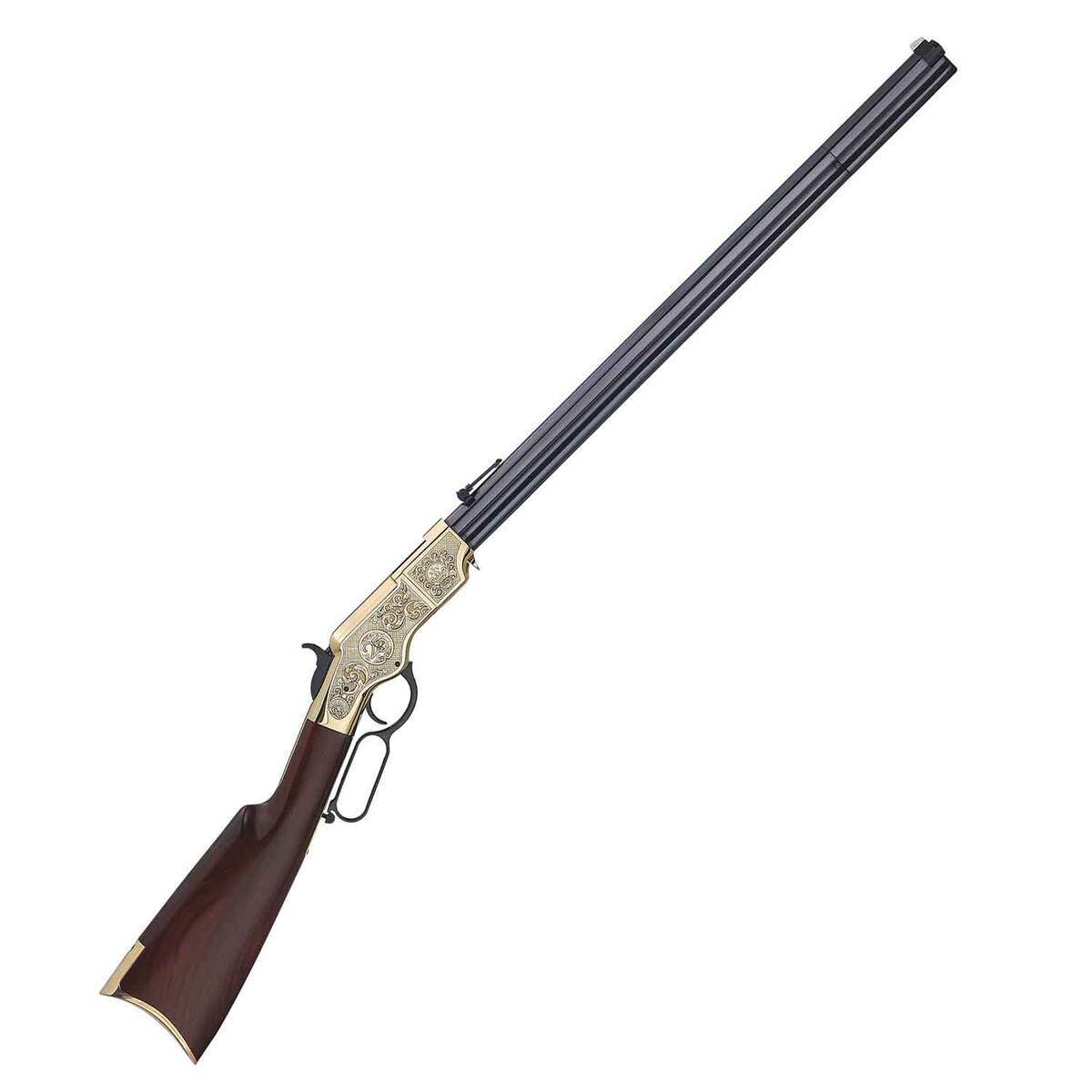 Henry Original Deluxe 25th Anniversary Engraved Blued Brown Lever Action Rifle - 44-40 Winchester - 24.5in - Brown Henry Original Deluxe 25th Anniversary Engraved Blued Brown Lever Action Rifle - 44-40 Winchester - 24.5in - Brown