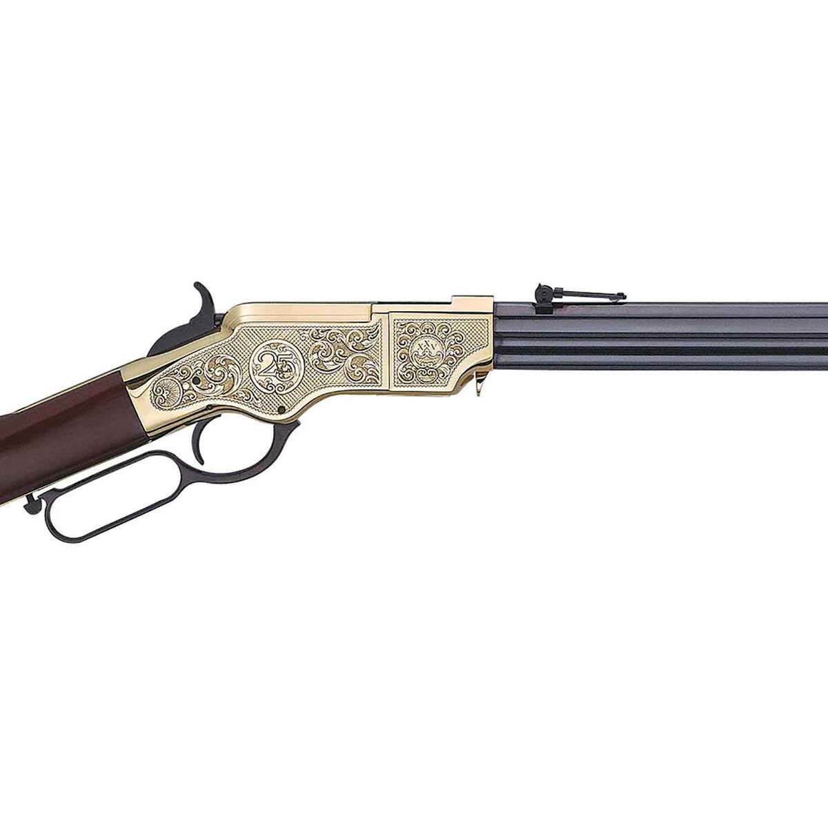 Henry Original Deluxe 25th Anniversary Engraved Blued Brown Lever Action Rifle - 44-40 Winchester - 24.5in - Brown Henry Original Deluxe 25th Anniversary Engraved Blued Brown Lever Action Rifle - 44-40 Winchester - 24.5in - Brown