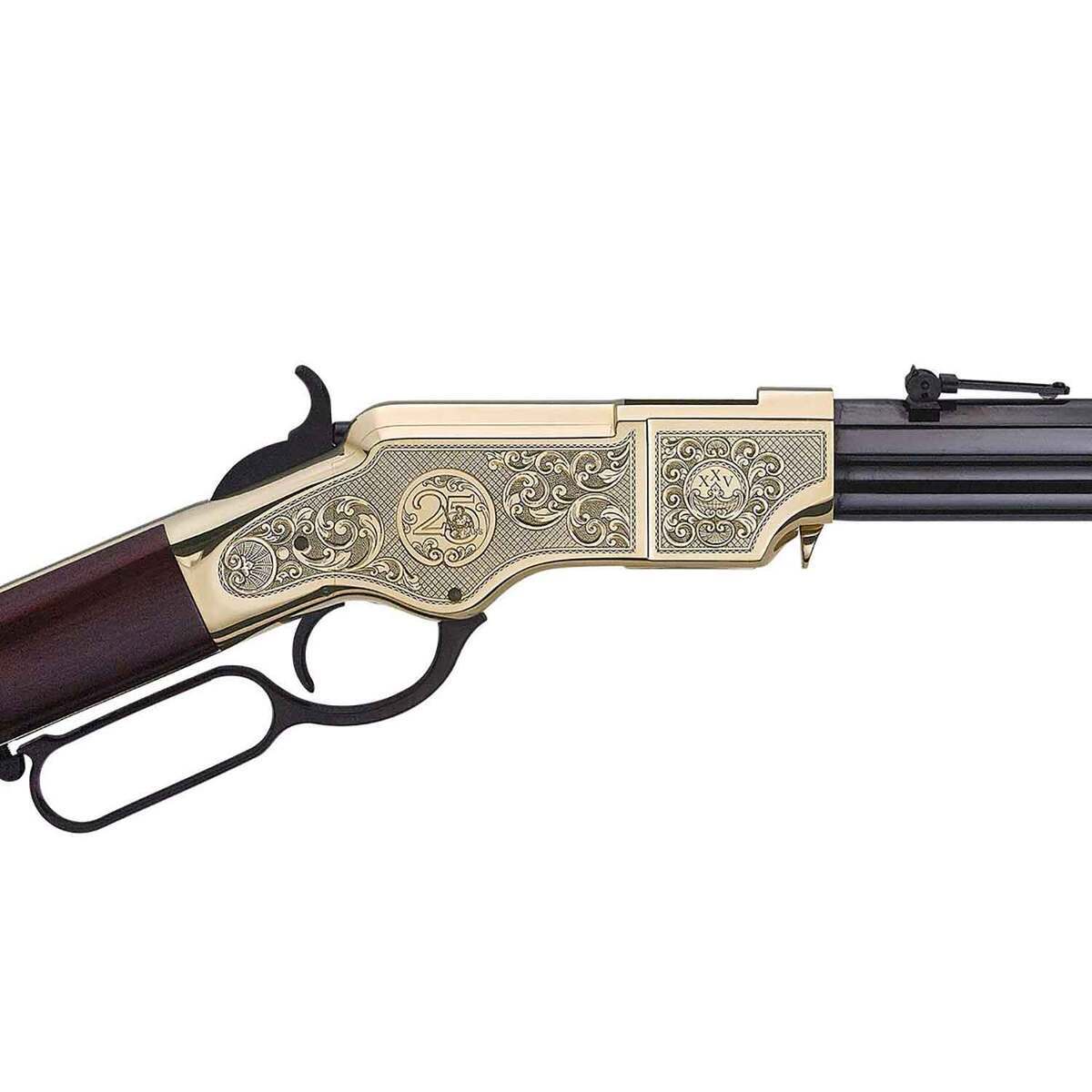 Henry Original Deluxe 25th Anniversary Engraved Blued Brown Lever Action Rifle - 44-40 Winchester - 24.5in - Brown Henry Original Deluxe 25th Anniversary Engraved Blued Brown Lever Action Rifle - 44-40 Winchester - 24.5in - Brown