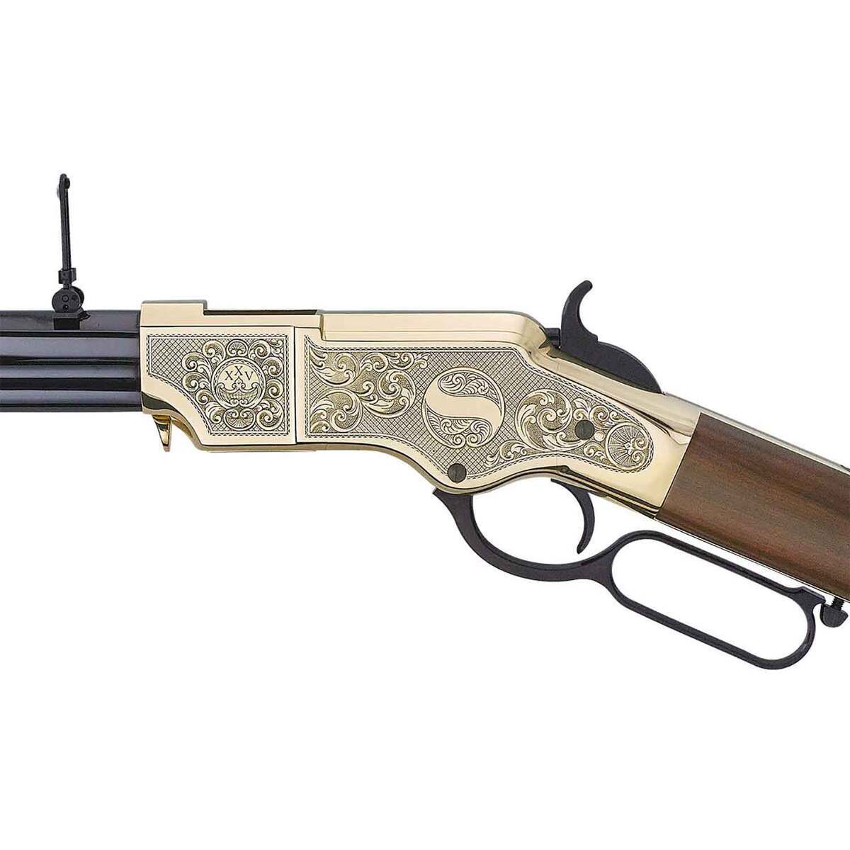 Henry Original Deluxe 25th Anniversary Engraved Blued Brown Lever Action Rifle - 44-40 Winchester - 24.5in - Brown Henry Original Deluxe 25th Anniversary Engraved Blued Brown Lever Action Rifle - 44-40 Winchester - 24.5in - Brown