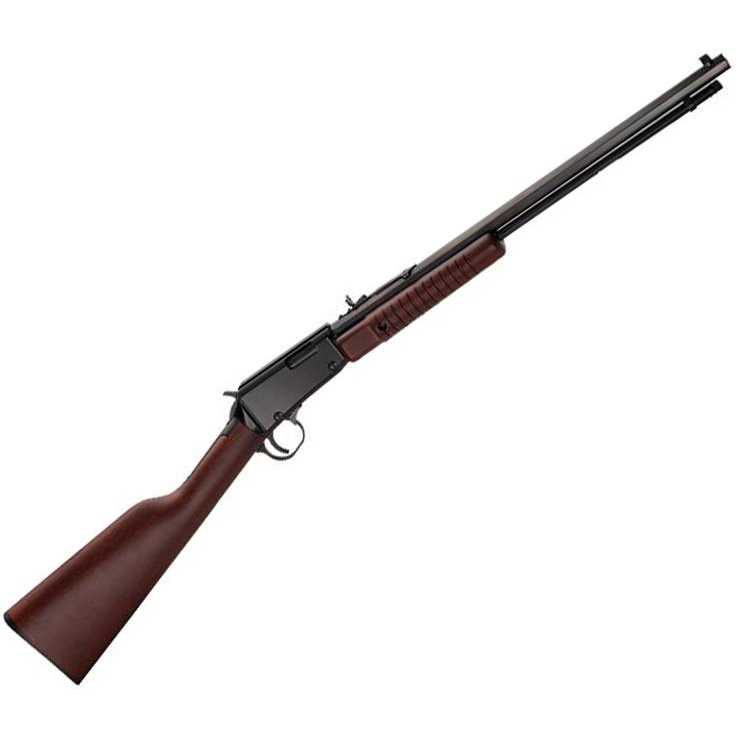 Henry Pump Action Octagon Blued Pump Rifle - 22 Long Rifle - 20in - Brown Henry Pump Action Octagon Blued Pump Rifle - 22 Long Rifle - 20in - Brown