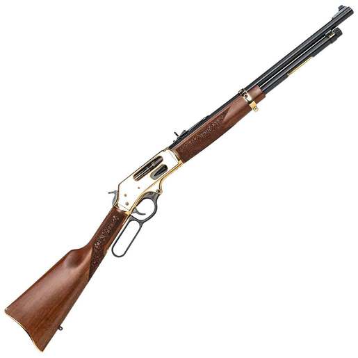 Henry Side Gate 45-70 Government Polished Brass Lever Action Rifle – 20in – Brown