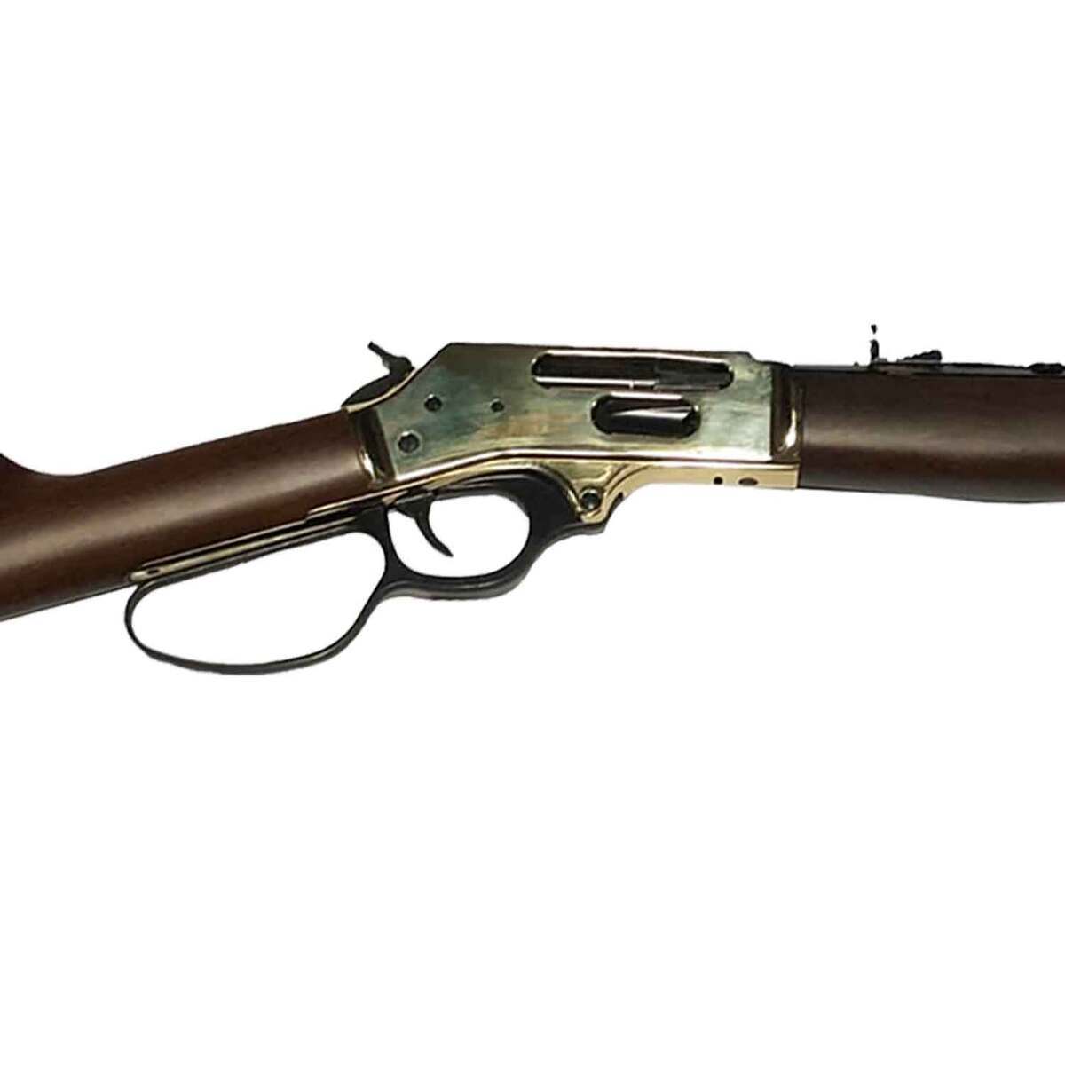 Henry Side Gate Brass Lever Action Side Gate Polished Hardened Brass Large Loop Lever Action Rifle - 30-30 Winchester - 20in - Brown Henry Side Gate Brass Lever Action Side Gate Polished Hardened Brass Large Loop Lever Action Rifle - 30-30 Winchester - 20in - Brown