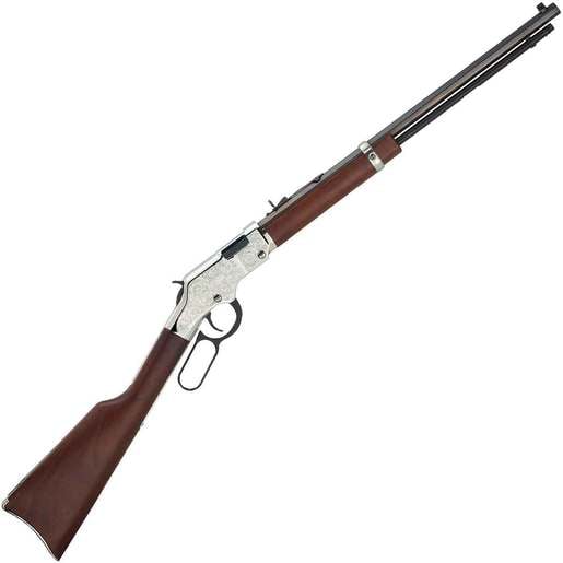 Henry Silver Eagle Nickel Plated Lever Action Rifle - 22 Long Rifle - 20in - Brown image