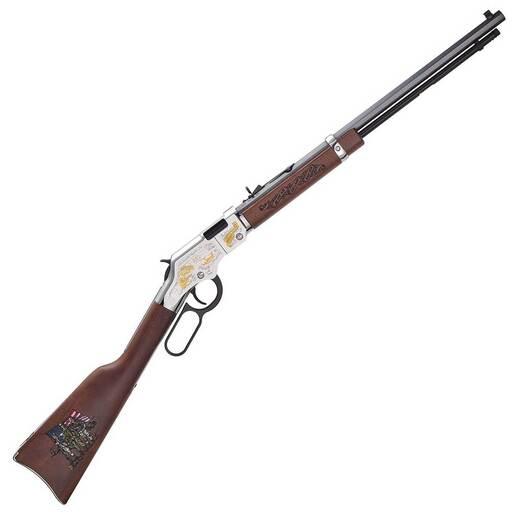 Henry Spirit of the Corps 250th Anniversary Tribute 2nd Edition .22 S/L/LR Nickel/Gold Plated Lever Action Rifle - 20in - Brown