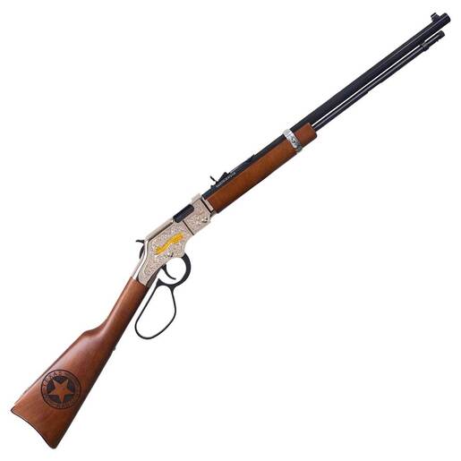 Henry Henry Texas Rangers Bicentennial Tribute Edition 22 Long Rifle Nickel Plated Alloy Lever Action Rifle - 20in - Brown