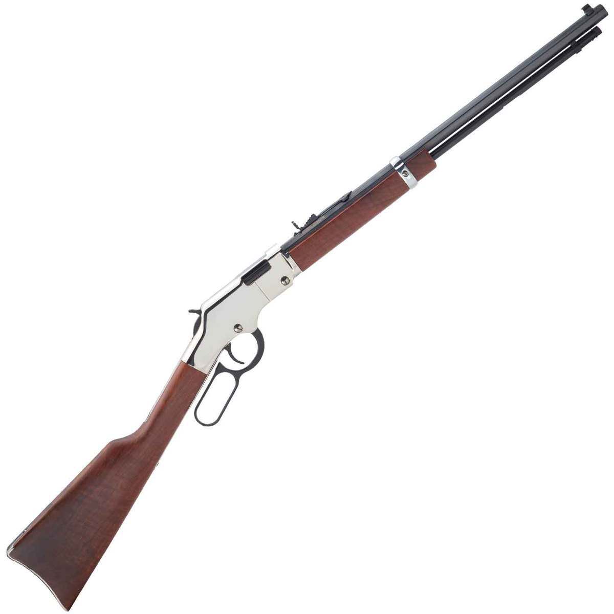 Henry Golden Boy Silver Nickel Plated Lever Action Rifle - 17 HMR - 20in - Brown Henry Golden Boy Silver Nickel Plated Lever Action Rifle - 17 HMR - 20in - Brown