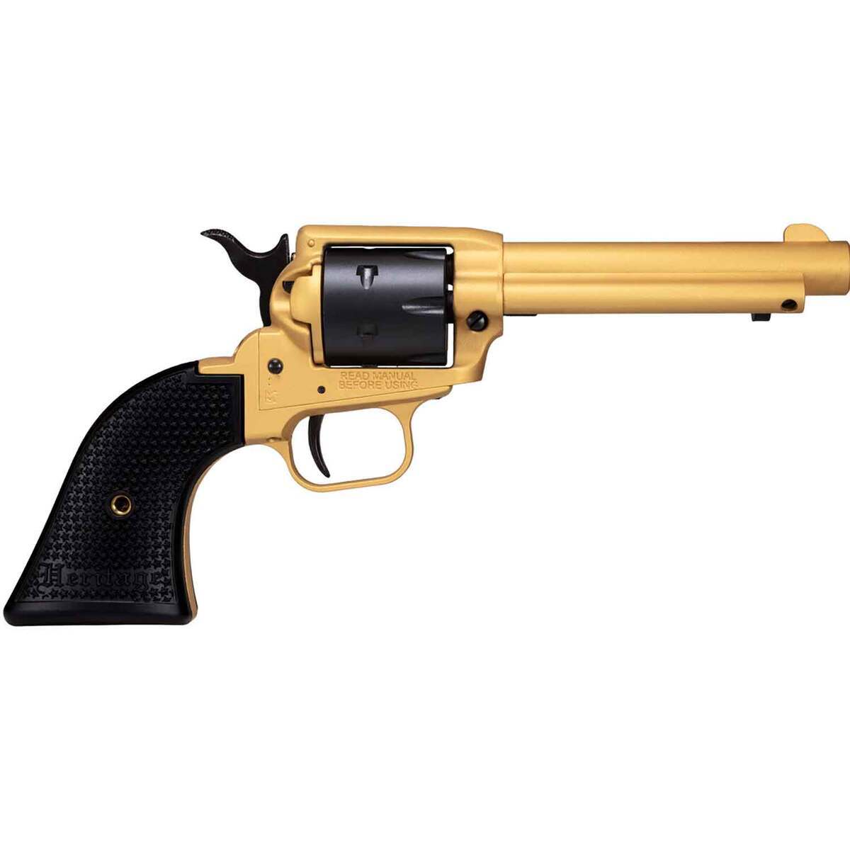 Heritage Rough Rider Small Bore 22 Long Rifle 4.75in Gold Cerakote Revolver - 6 Rounds Heritage Rough Rider Small Bore 22 Long Rifle 4.75in Gold Cerakote Revolver - 6 Rounds