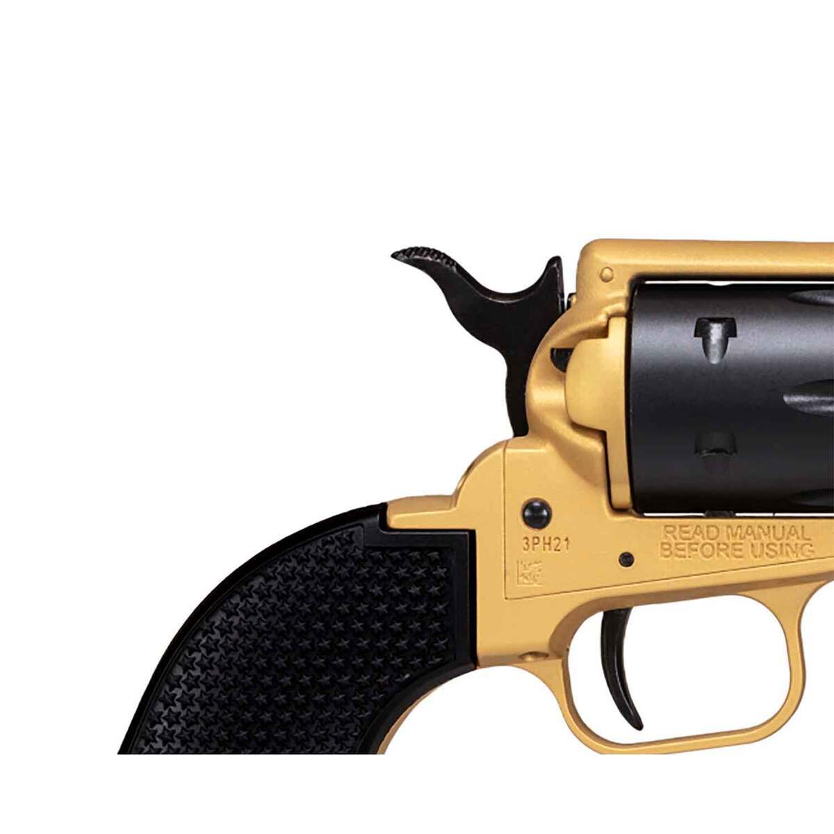 Heritage Rough Rider Small Bore 22 Long Rifle 4.75in Gold Cerakote Revolver - 6 Rounds Heritage Rough Rider Small Bore 22 Long Rifle 4.75in Gold Cerakote Revolver - 6 Rounds