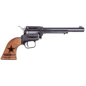 Heritage Rough Rider Small Bore 22 Long Rifle 6.5in Blued Revolver - 6 Rounds - Features wood Come and Take it grip.