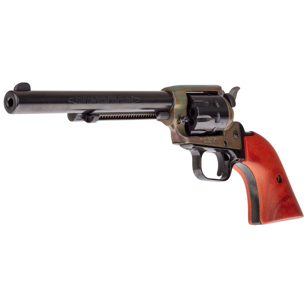 Heritage Rough Rider Small Bore Cocobolo Grips 22 Long Rifle 6.5in Blued Revolver - 9 Rounds Heritage Rough Rider Small Bore Cocobolo Grips 22 Long Rifle 6.5in Blued Revolver - 9 Rounds