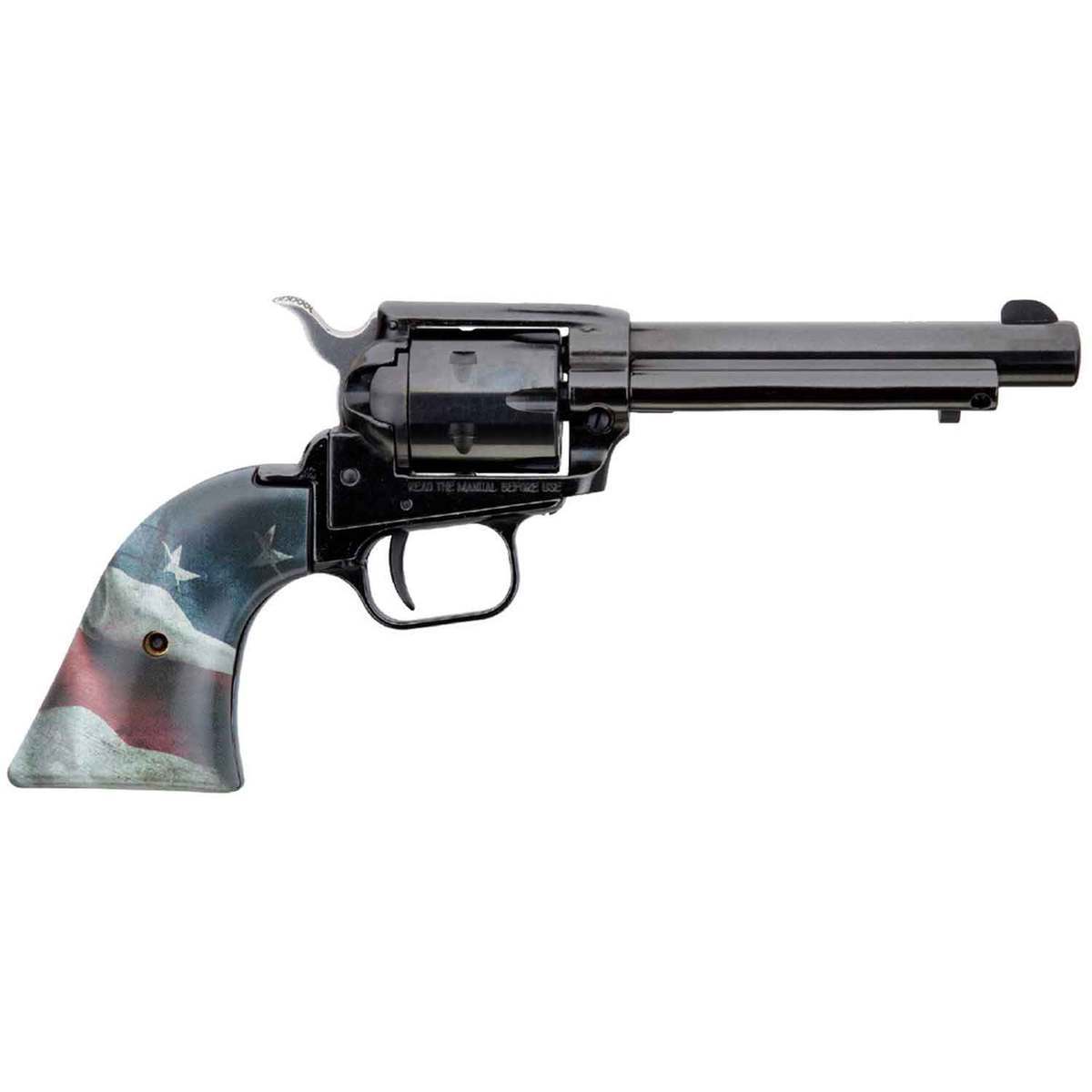 Heritage Rough Rider Small Bore US Flag 22 Long Rifle 4.75in Blued Revolver - 6 Rounds Heritage Rough Rider Small Bore US Flag 22 Long Rifle 4.75in Blued Revolver - 6 Rounds