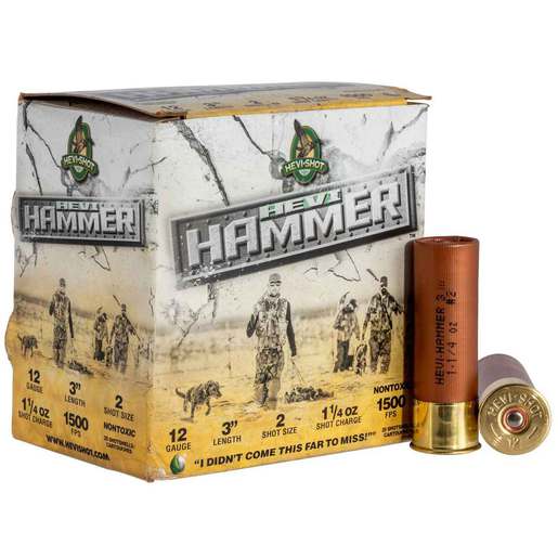 Hevi-Shot Hevi-Hammer 12 Gauge 3in #2 1-1/4oz Waterfowl Shotshells Ammo - 25 Rounds Ammo - #2 25 Rounds - #2 Ammo